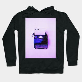 Glitched cyberpunk typewriter- Write Hoodie